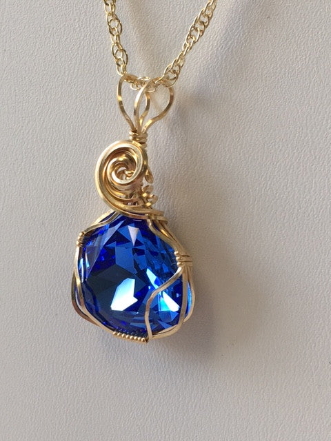 Sapphire hot sale swarovski necklace