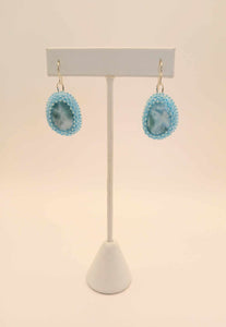 Bead embroidered Larimar