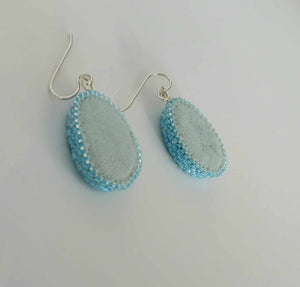 Bead embroidered Larimar