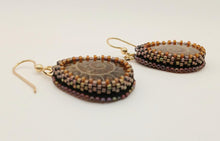 Load image into Gallery viewer, Bead embroidered Ammonite earrings